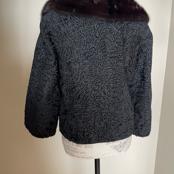 PERSIAN LAMB, MINK FUR COLLAR JACKET - Picture 6 of 16